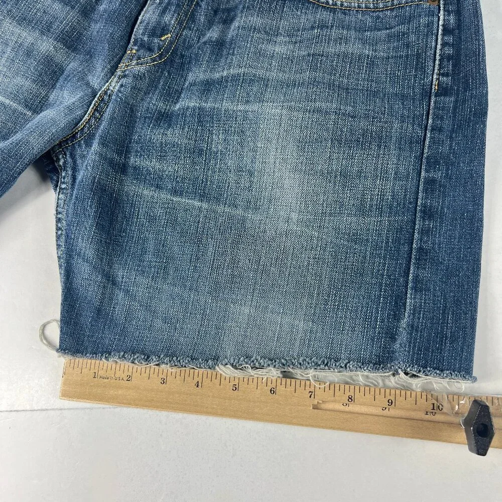 Levi's Jean Shorts Men's 35* 569 Loose Blue Cut Off Faded Denim Jorts Tag 34